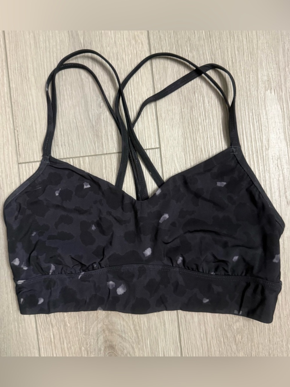 all in motion Black Leopard-Print Strappy Sports Bra